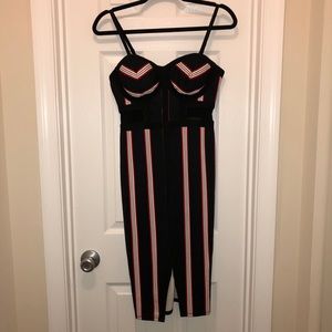 Material Girl striped bodycon dress